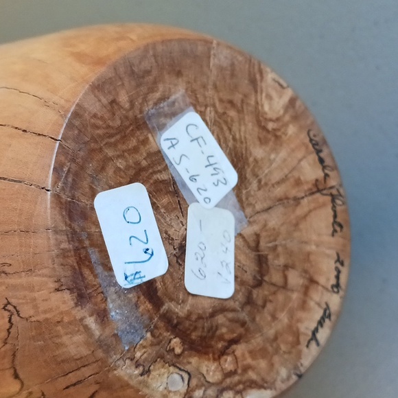 Wooden Flower Vase Hand Carved Turned Wood Decor One-of-a-kind #eshopchicago - Picture 7 of 10